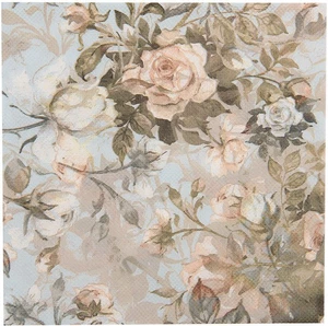 Clayre & Eef 73085 Papierservietten Blau Beige Rosenmotiv 33x33 cm 20 Stück - Bild 1 von 1