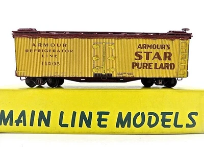 HO ProBuilt Wood Craftsman Main Line Models PR35 Armour's Meats Billboard Reefer - Image 1 of 4