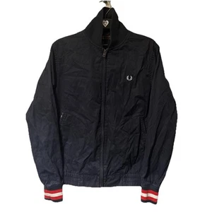 Fred Perry Mens Harrington Jacket Mens Small Navy Full Zip Bomber Vintage Cotton - Picture 1 of 13