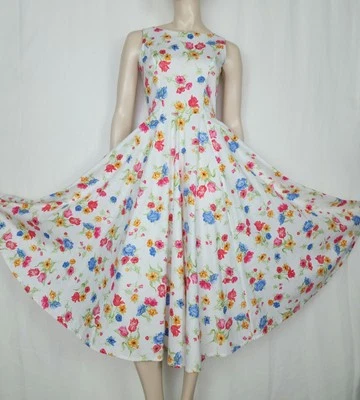 Vtg Laura Ashley floral full circle tea dress cotton S - Image 1 of 4