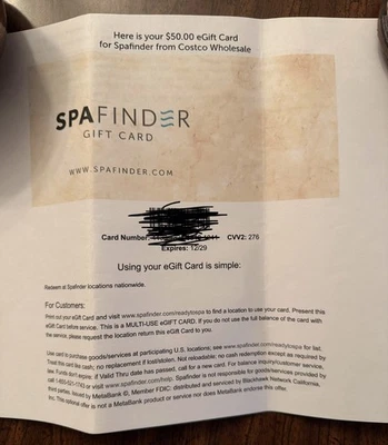 Spafinder Gift Cards $50 face value  - Image 1 of 4