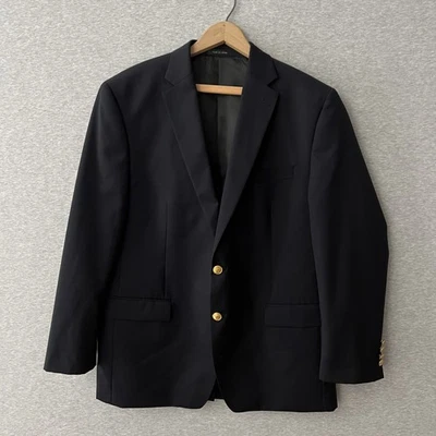Blazer Lauren Ralph Lauren Para Hombres 44R Azul Marino Lana Dorado Cresta Botones Clásico Foto 1 de 4
