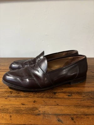 Mocassim Paul Stuart Lee Penny couro marrom tamanho 12 Itália sapatos slip on - Imagem 1 de 4