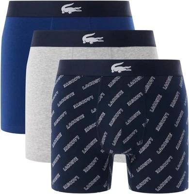 Paquete de 3 calzoncillos boxer largos con estampado diagonal elástico de algodón Lacoste talla M $45 NUEVO Foto 1 de 2