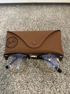RAY-BAN RB 3016 CLUBMASTER 901/BF BLACK BLUELIGHT GLASSES W/CASE 51-21 - Picture 1 of 3