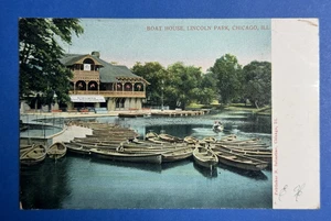 1906 Lincoln Park Boat House - Chicago, Illinois Postcard - Posted, Undivided - Picture 1 of 3