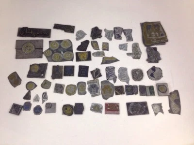 Typesetting Glyph Stamps Car Logos Lions Club Vintage Mixed Lot of Print Images - Image 1 of 4