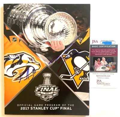 MATT MURRAY MARC-ANDRE FLEURY SIGNED STANLEY CUP PROGRAM PITTSBURGH PENGUINS JSA - Image 1 of 4