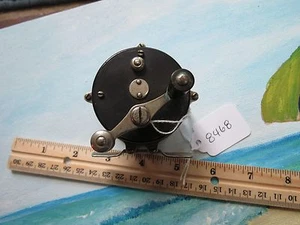 Hendryx raised pillar Black rubber/Nickle/brass fishing reel Pat. 1878-88 (8468) - Picture 1 of 9