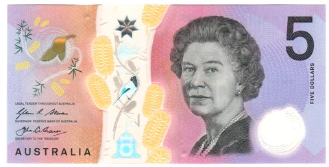 Australia UNC Note 5 Dollars 2016 P-62 Polymer (Low Shipping) Cover