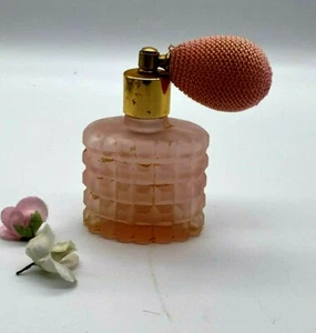 Vintage Pink Cut Glass Small Perfume Bottle - Picture 1 of 9