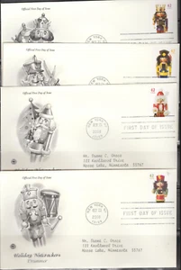 2008 FDC 4er Set - Scott # 4360-63 - Holiday Nutcrackers - PCS Cachet ADD - Bild 1 von 1