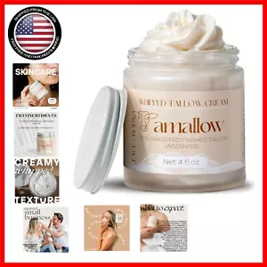 Whipped Unscented Beef Tallow Lotion for Face & Body - Nourishing Skin Treatment - Picture 1 of 9