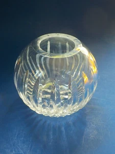 Signed Waterford Crystal 'Lismore' Small Rose Bowl Vase 3 1/2" Excellent - Picture 1 of 4
