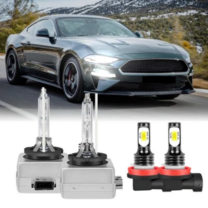 For Ford Mustang 2013-2018 - D3S Xenon Headlight Bulbs Hi/Lo Beam + Fog Light 4X - Picture 1 of 12