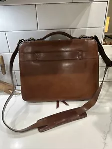 satchel & page brown leather briefcase Tech bag Vintage - Picture 1 of 24