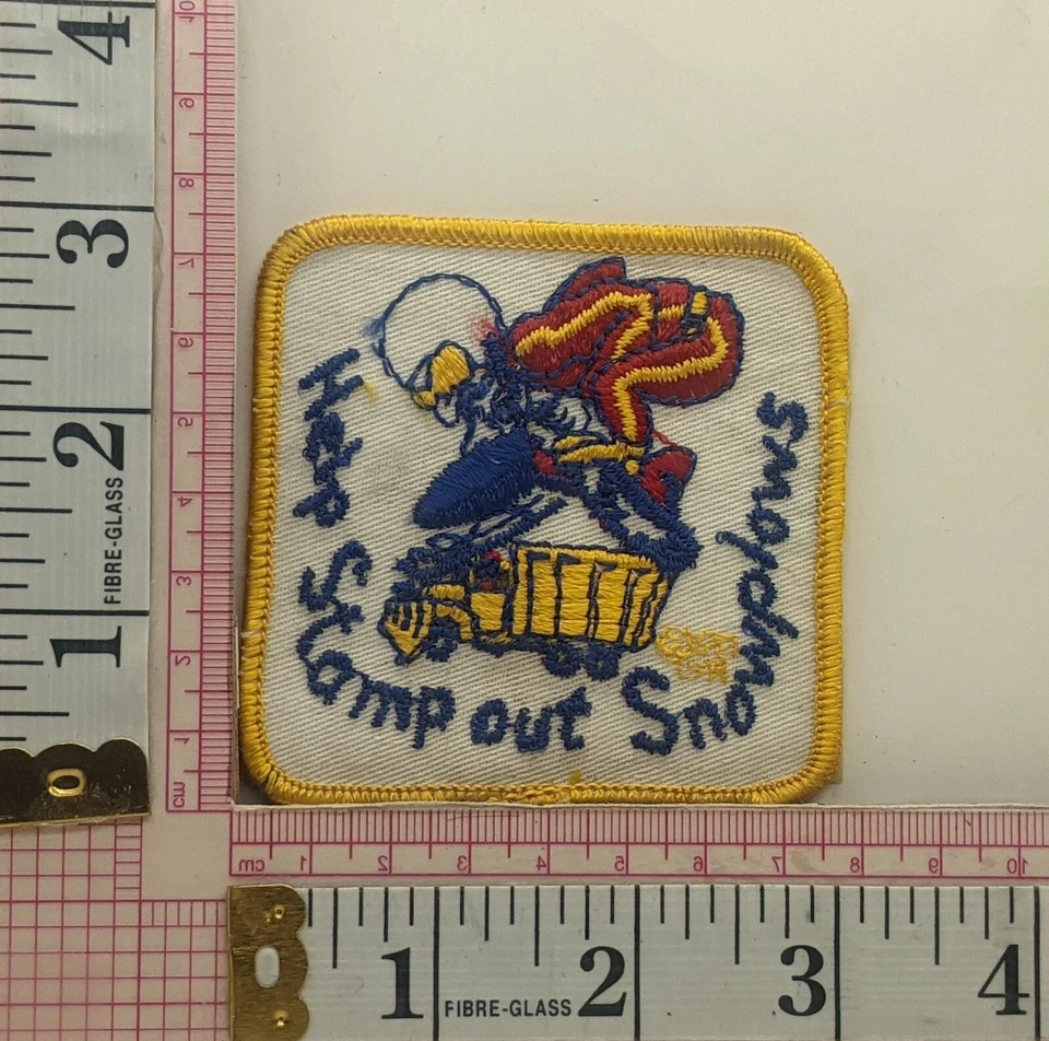 Snowmobiles Stamp Out Snowplows Jacket Vest Patch Crest Badge - Image 1 of 1