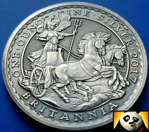 1997-2017 £2 UK Britannia Chariot 20th Anniversary .999 Silver Antique 1oz Coin - Picture 1 of 4