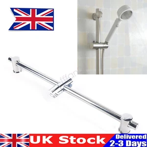 Shower Riser Rail Kit Adjustable Chrome Head Holder Bracket Bathroom Shower Rod - Picture 1 of 12