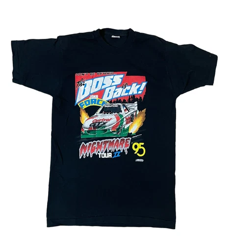 Vintage 90s John Force t shirt drag racing nascar 1995 nightmare tour rare NHRA Cover