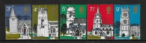 Great Britain SC # 671-675 Old Village Churches . Hinged - Picture 1 of 1