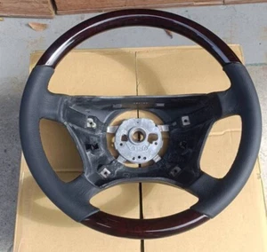 1996-98 Mercedes E300 E500 W210 Steering Wheel Walnut Black Leather Pre-Facelift - Picture 1 of 9
