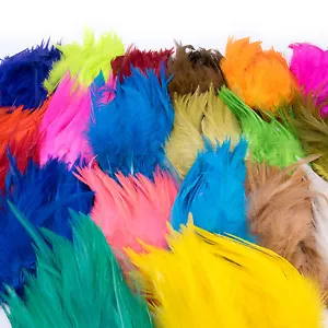 SELLA HACKLE INFILATA - Piume di gallo lega mosca Hareline 5-7" - 23 colori NUOVO! - Foto 1 di 24