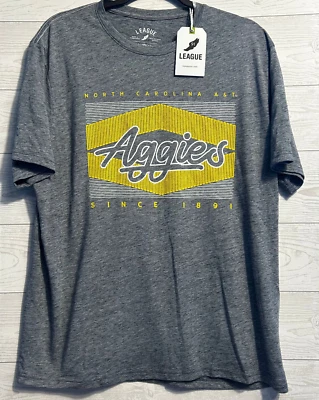 NORTH CAROLINA A&T AGGIES League 91 Short Sleeve T Shirt Gray Men's SIZE LARGE - Image 1 of 4