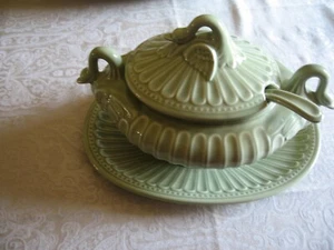 Light Celadon Swan Soup Tureen Made in Portugal Never Used! - Picture 1 of 2