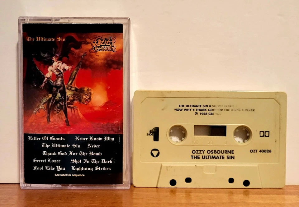 Vintage 1986 Ozzy Osbourne The Ultimate Sin Cassette Tape CBS  - Image 1 of 1
