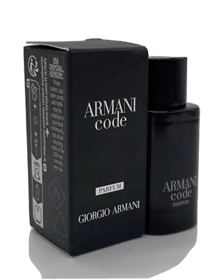 ARMANI Code PARFUM 0.23 fl oz por GIORGIO ARMANI (SALPICADURAS EN MINIATURA para HOMBRES) NUEVO Foto 1 de 4