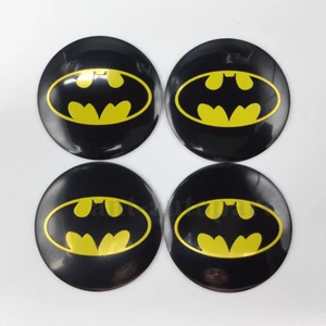 4pcs 56mm Batman Logo Mask Car Wheel Center Hub Cap Badge Emblem Decal Sticker - Picture 1 of 4