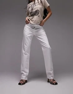 Topshop Dad Jean In White Sz28 L30 MSRP: $97 - Picture 1 of 8