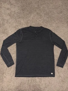 Vuori Men’s Long Sleeve Ease Performance Henley Charcoal Heather Size XL V194 - Picture 1 of 9