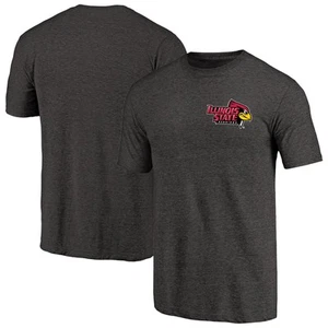 Men's Black Heather Illinois State University Redbirds Left Chest Distressed - Picture 1 of 3