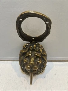 Vintage Solid Brass Lion Door Knocker House Cottage Decor-England - Picture 1 of 4