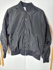 New Old Navy Oversized Bomberjacke Schwarz Full Zip Damen L - Bild 1 von 4