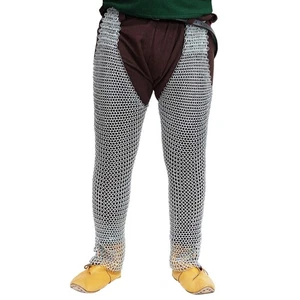 Chainmail Chausses 10 mm Aluminium Butted Chainmail Medieval Leggings Armor - Picture 1 of 15