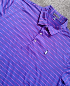MacArthur Golf Club Peter Millar Summer Comfort Shirt Purple Pink Stripe XXL - Picture 1 of 8