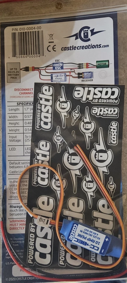 Castle Creations 10 Amp Ajustable BEC - Totalmente Nuevo con Embalaje Foto 1 de 1
