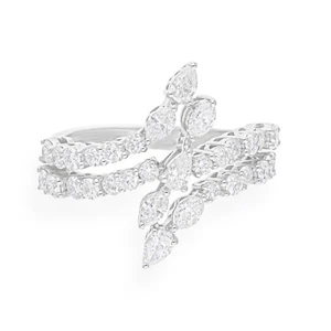 Anillo de diamantes de oro blanco de 18k para mujer media eternidad 1,60 quilates anillo de diamantes de múltiples formas - Imagen 1 de 9