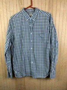 Camisa J Crew Para Hombre Talla XL 17 17 1/2 Azul Gris Cuadros Manga Larga Algodón - Imagen 1 de 3