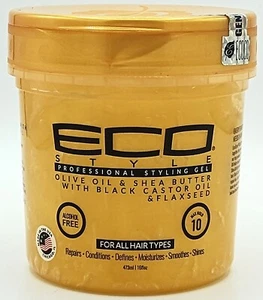 ECO Style Styling Gel Olive Oil & Shea Butter w/Black Castor Oil & Flaxseed 16oz - Picture 1 of 2