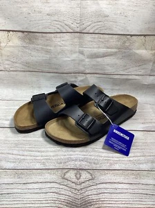 NEW Authentic Birkenstock Arizona Black Birko-Flor Sandals 41 Womens 10 Mens 8 - Picture 1 of 5