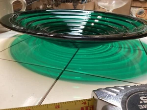 TEAL/EMERALD GREEN Hand Crafted Art Glass Plate/Platter Italy - Picture 1 of 7