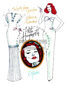 REIMPRESIÓN - MUÑECA DE PAPEL RITA HAYWORTH - DONALD HENDRICKS - Imagen 1 de 2