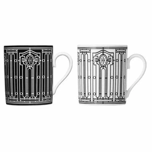 HERMES H DECO SET OF 2 MUGS (NO.1 & 2)  #P037135P BRAND NIB PORCELAIN SAVE$ F/SH - Picture 1 of 1
