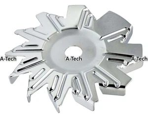 CHROME ALTERNATOR FAN for DELCO CHEVY 10SI 10DN 17mmID*132mmOD - Picture 1 of 3