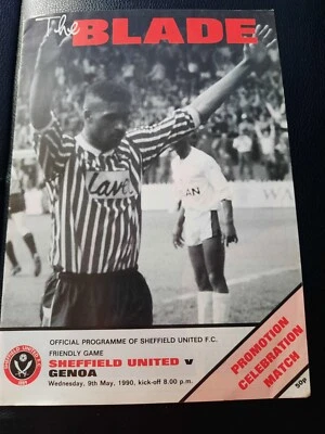 Sheffield United v Genoa 1990 Match Day Programme L1 - Image 1 of 2