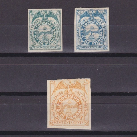 PANAMA 1878, Sc #5-7, CV $103, MH/NG Cover